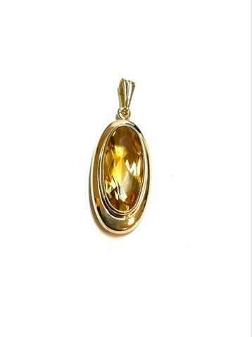 14k gouden hanger met een citrien beschikbaar voor biedingen