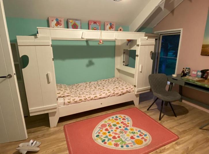 Kinderbed Bedstee Lief!, Huis en Inrichting, Slaapkamer | Bedden, Gebruikt, Eenpersoons, 90 cm, 200 cm, Hout, Wit, Ophalen