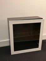 IKEA BESTÅ vitrinekast,wit met glazen deuren (ondiep model), Ophalen, 50 tot 100 cm, Glas, Minder dan 25 cm