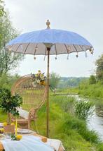 Parasol met voetstuk - ibiza/boho style, Tuin en Terras, Ophalen, Zo goed als nieuw