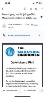 Startbewijs halve marathon eindhoven, Eén persoon, Oktober