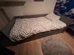 Grijze eenpersoons bed met lade, Huis en Inrichting, Ophalen, Gebruikt, 90 cm, Eenpersoons