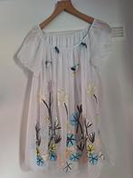 Top /shirt zijde bloemen mt 40, Maat 38/40 (M), Wit, Ophalen of Verzenden, Korte mouw
