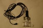 Degelijke werklamp in metalen behuizing met lang zwart snoer, Ophalen of Verzenden, Gebruikt, Minder dan 50 watt, Lamp met armatuur