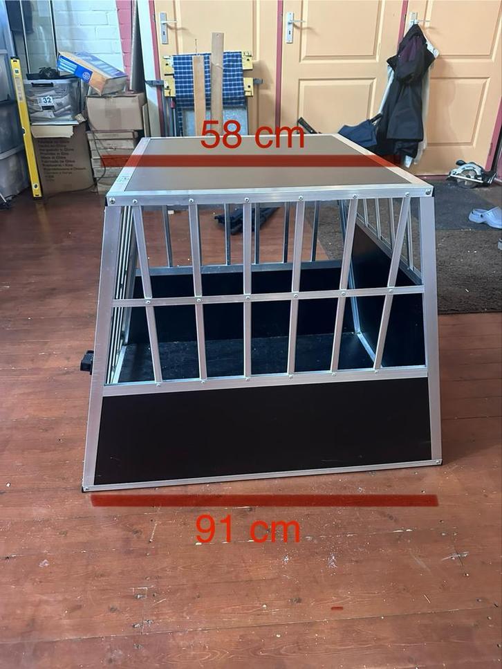 Bench aluminium/hout, Dieren en Toebehoren, Hondenbenches, Zo goed als nieuw, Ophalen