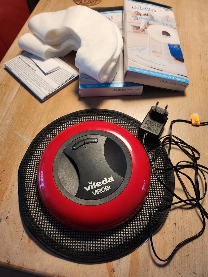 Vileda Virobi Robotstoffer, Witgoed en Apparatuur, Stofzuigers, Zo goed als nieuw, Robotstofzuiger, Minder dan 1200 watt, Reservoir