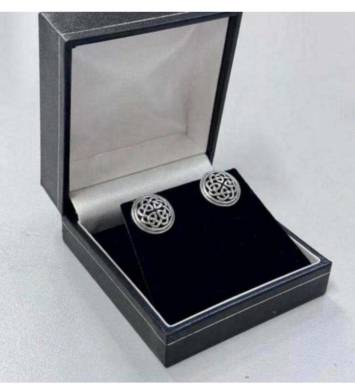 Manchetknopen neverending oorbellen antiek zilver zilveren, Sieraden, Tassen en Uiterlijk, Manchetknopen, Zo goed als nieuw, Zilver