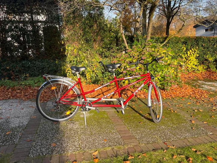 Mooie rode Itek tandem, Fietsen en Brommers, Fietsen | Tandems, Gebruikt, Minder dan 10 versnellingen, 57 tot 61 cm, 51 tot 55 cm