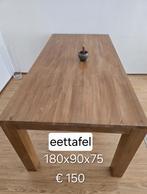 Houten Eettafel 180x90, Gebruikt, Eikenhout, 150 tot 200 cm, Rechthoekig