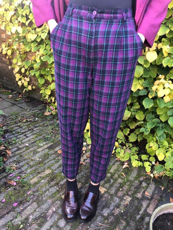 Wollen broek Sym maat 36, Kleding | Dames, Broeken en Pantalons, Zo goed als nieuw, Maat 36 (S), Paars, Lang, Ophalen of Verzenden
