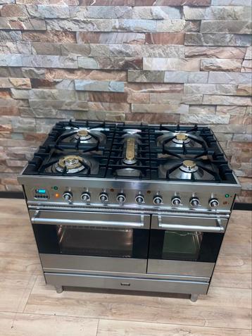 Nette Boretti 5 pits RVS met dubbele oven 90 cm beschikbaar voor biedingen