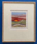 Kleurhoutsnede  gesigneerd, Antiek en Kunst, Ophalen of Verzenden