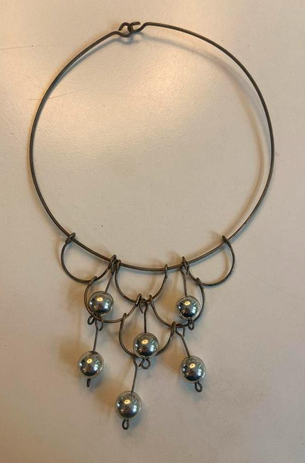 Vintage Halsketting - Jaren '60, Sieraden, Tassen en Uiterlijk, Kettingen, Gebruikt, Overige materialen, Zilver, Met hanger, Ophalen of Verzenden