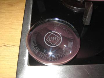 glazen presse papier ZH cartonagefabriek delft 1915-1955 zhc beschikbaar voor biedingen