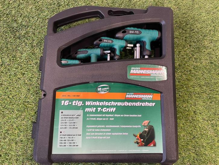 Brüder Mannesmann 16-delige T-greepdraaierset - torx / inbus, Doe-het-zelf en Verbouw, Gereedschap | Handgereedschap, Zo goed als nieuw