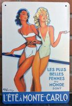 Jean Gabriel Domergue Monte Carlo Reis Metalen Poster, Antiek en Kunst, Verzenden
