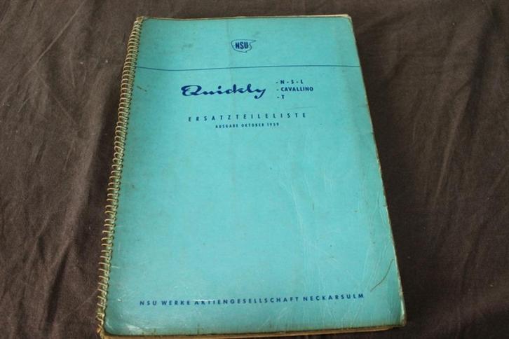 NSU Quickly N S L  Cavallino T 1959 ersatzteil katalog, Fietsen en Brommers, Handleidingen en Instructieboekjes, Ophalen of Verzenden