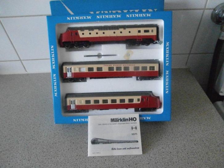 Marklin TEE 4 DELIG set 3071--+4071, Hobby en Vrije tijd, Modeltreinen | H0, Zo goed als nieuw, Treinset, Wisselstroom, Märklin