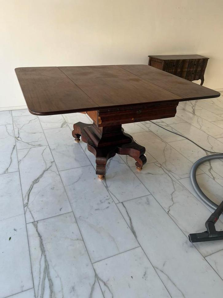 Antieke Inklapbare Eettafel/Sidetable, Antiek en Kunst, Antiek | Meubels | Stoelen en Banken, Ophalen of Verzenden