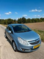 Opel Corsa 1.4 3-deurs bouwjaar 2007 lichtblauw, Auto's, Opel, Voorwielaandrijving, Stof, Zwart, 4 cilinders