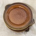 Zes majolica visborden  van Sarrequemines  uit Frankrijk, Ophalen of Verzenden, Bord(en)