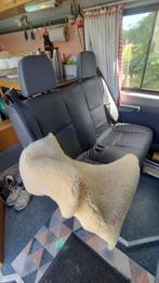 Zwart skai leren tweezitsbankje + gordels & armleuningen, Caravans en Kamperen, Camper-accessoires, Ophalen, Gebruikt