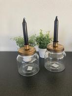Candle Jar set-2 st gold Nieuw!, Huis en Inrichting, Woonaccessoires | Kandelaars en Kaarsen, Nieuw, Minder dan 25 cm, Overige materialen