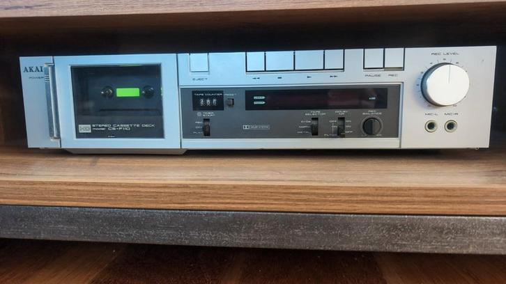 Akai CS-F110 Cassettedeck - Vintage !, Audio, Tv en Foto, Cassettedecks, Enkel, Akai, Tape counter, Ophalen