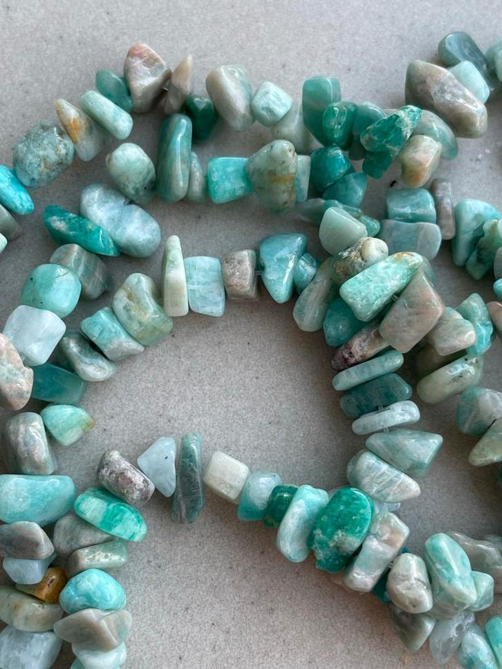 Amazoniet Chip Kralen - Mintgroen - 50 stuks, Hobby en Vrije tijd, Kralen en Sieraden maken, Nieuw, Kraal, Verzenden