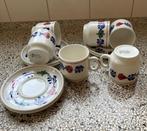 Vintage Als Nieuw Boerenbont 6 stuks kop en schotels, Ophalen of Verzenden, Zo goed als nieuw, Kop(pen) en/of Schotel(s), Aardewerk