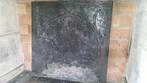Antieke Gietijzeren Haardplaat 80x80cm, Huis en Inrichting, Kachels, Ophalen, Gebruikt, Hout, Overige soorten