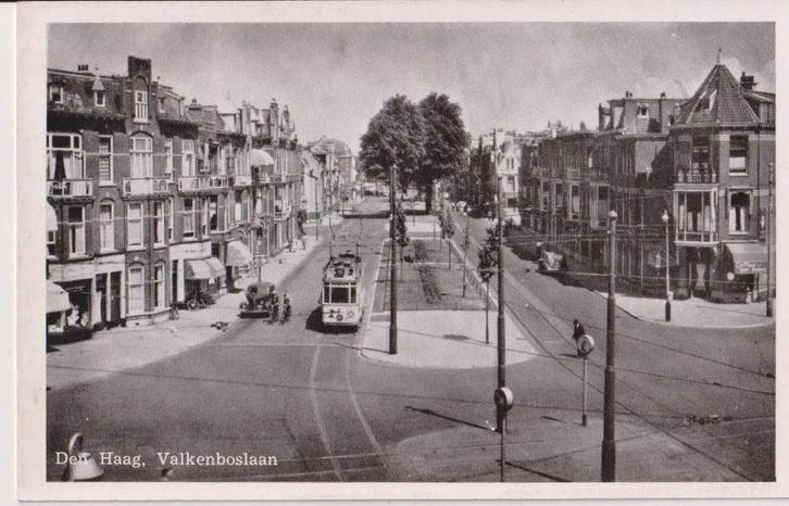 Den Haag Valkenboslaan met tram en auto's, Verzamelen, Ansichtkaarten | Nederland, Ongelopen, Zuid-Holland, Ophalen of Verzenden