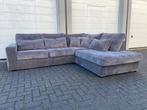 Ribstof XL Hoekbank - Grijs - Gratis Bezorging - zgan, Ophalen of Verzenden, Zo goed als nieuw, Stof, Ribstof