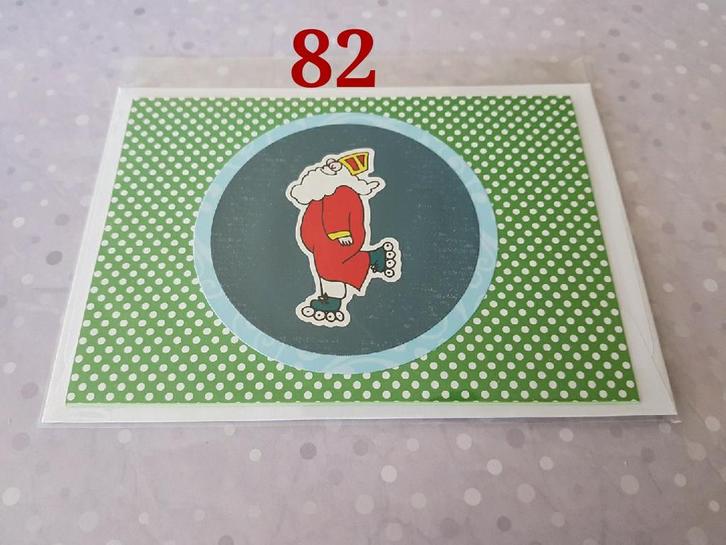 Sinterklaas kaart, sint op Skeelers, zonder tekst 82, Hobby en Vrije tijd, Kaarten | Zelfgemaakt, Nieuw, Overige thema's, Ophalen