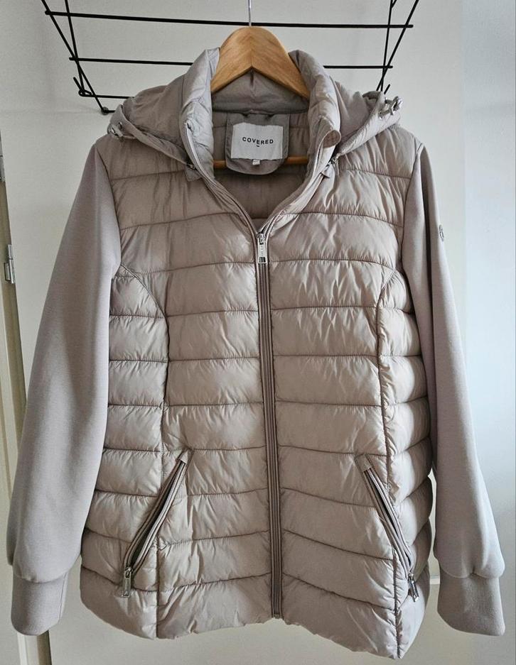 Tussen damesjas Covered XL, Kleding | Dames, Jassen | Winter, Zo goed als nieuw, Maat 46/48 (XL) of groter, Beige, Ophalen of Verzenden