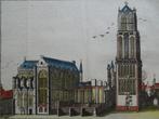 gravure in kleur Dom of Maartenskerk Utrecht Harrewijn 1750, Antiek en Kunst, Kunst | Etsen en Gravures, Verzenden