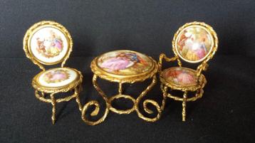 Miniatuur BISTRO set, 3 dlg. LIMOGES Porselein Afb FRAGONARD beschikbaar voor biedingen