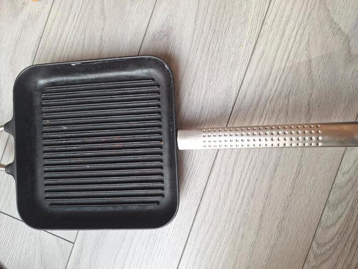 Bodum gebruikte gietijzeren grillpan, Huis en Inrichting, Keuken | Potten en Pannen, Gebruikt, Koekenpan of Braadpan, Gietijzer