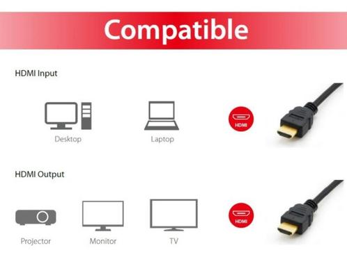 HDMI Kabel Conceptronic Goldplated 1.8 m (de laatste), Audio, Tv en Foto, Audiokabels en Televisiekabels, Nieuw, HDMI-kabel, Minder dan 2 meter