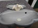 vintage lavabo fonteintje + aflegbord schelp 70er, Ophalen, Huis en Inrichting