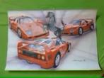 Ferrari F40 kunstwerk print, Ophalen of Verzenden, Gebruikt
