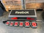 Reebok step met bodypump set halter stang met gewichten, Gebruikt, Halter set, Ophalen of Verzenden, Reebok step