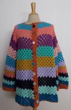 Ibiza/hippie/boho handmade fleurig gehaakt vest! XXL, Groen, Zo goed als nieuw, Maat 46/48 (XL) of groter, Verzenden