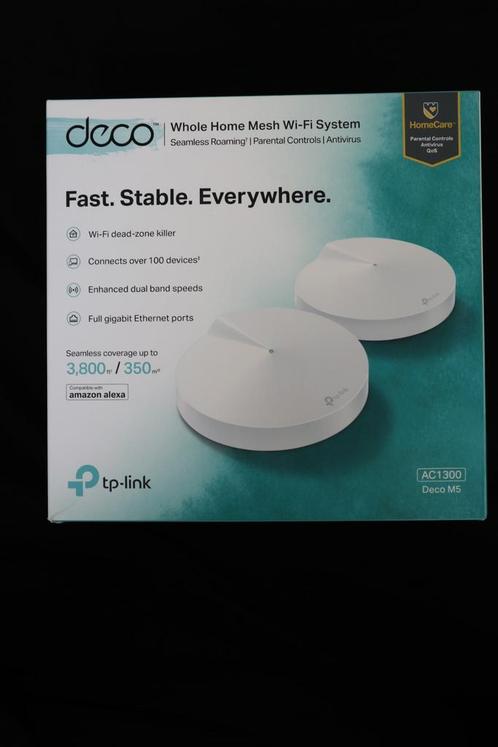 TP-Link Deco M5 (2-Pack) AC1300 Whole Home Mesh Wi-Fi system, Computers en Software, WiFi-versterkers, Ophalen of Verzenden