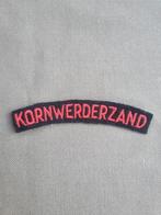 Gebogen straatnaam Kornwerderzand, Ophalen of Verzenden, Landmacht, Nederland, Embleem of Badge