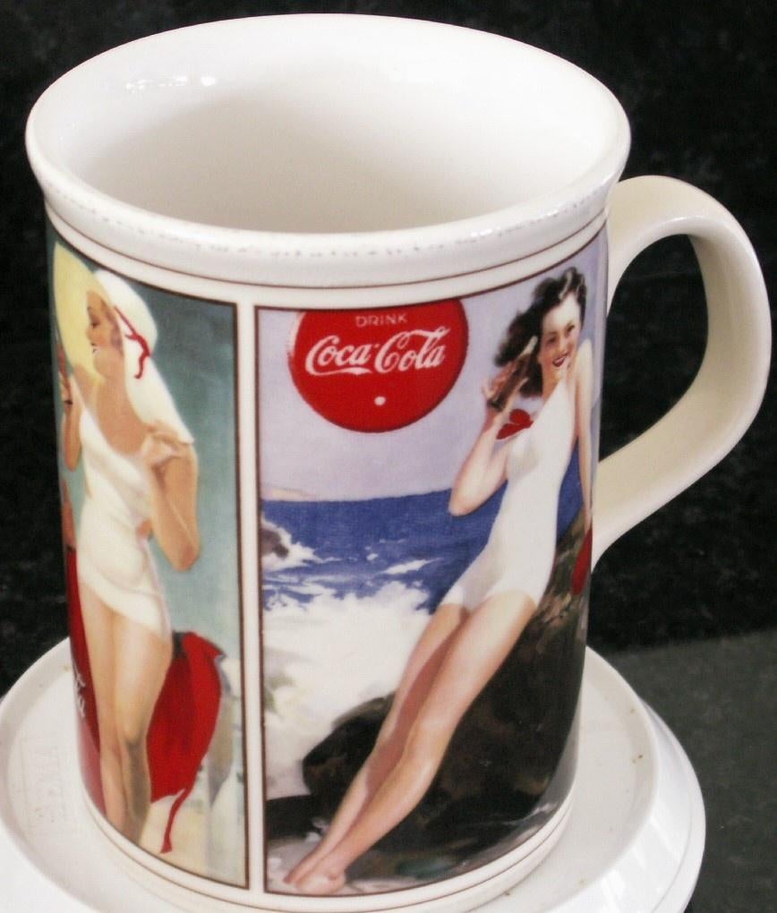 Coca Cola mok beker met nostalgische afbeeldingen dame, Ophalen of Verzenden, Nieuw, Gebruiksvoorwerp