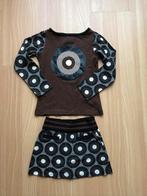 Lofff setje maat 104 meisje nieuw bruin zwart retro, Kinderen en Baby's, Kinderkleding | Maat 104, Ophalen of Verzenden, Zo goed als nieuw