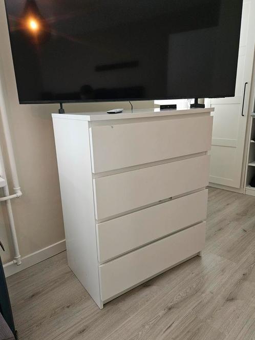 Ikea malm ladenkast wit H100xB80xD48 cm 4 lades, Huis en Inrichting, Kasten | Ladekasten, Zo goed als nieuw, 100 tot 150 cm, 50 tot 100 cm