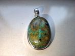 925 zilveren hanger met chrysocolla., Verzenden, Nieuw, Met edelsteen, Zilver