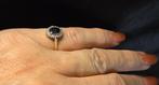 Vintage gouden ring edelsteen saffier en diamant. 2025/672., Sieraden, Tassen en Uiterlijk, Ringen, Blauw, ., Ophalen of Verzenden